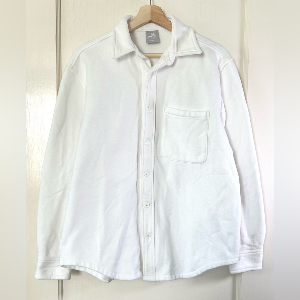 Aritzia TNA Cozy Fleece Mega Fleece Shirt Jacket White 2 M Casual Lounge Winter